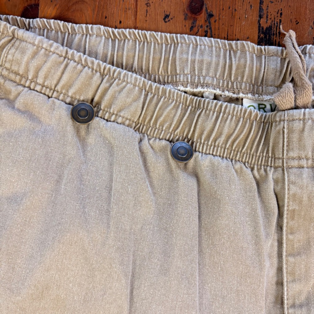 ORVIS Mens 40x31 Tan Cotton Elastic‎ Waist Drawstring Comfy Relaxed Fit Pants - Picture 3 of 10